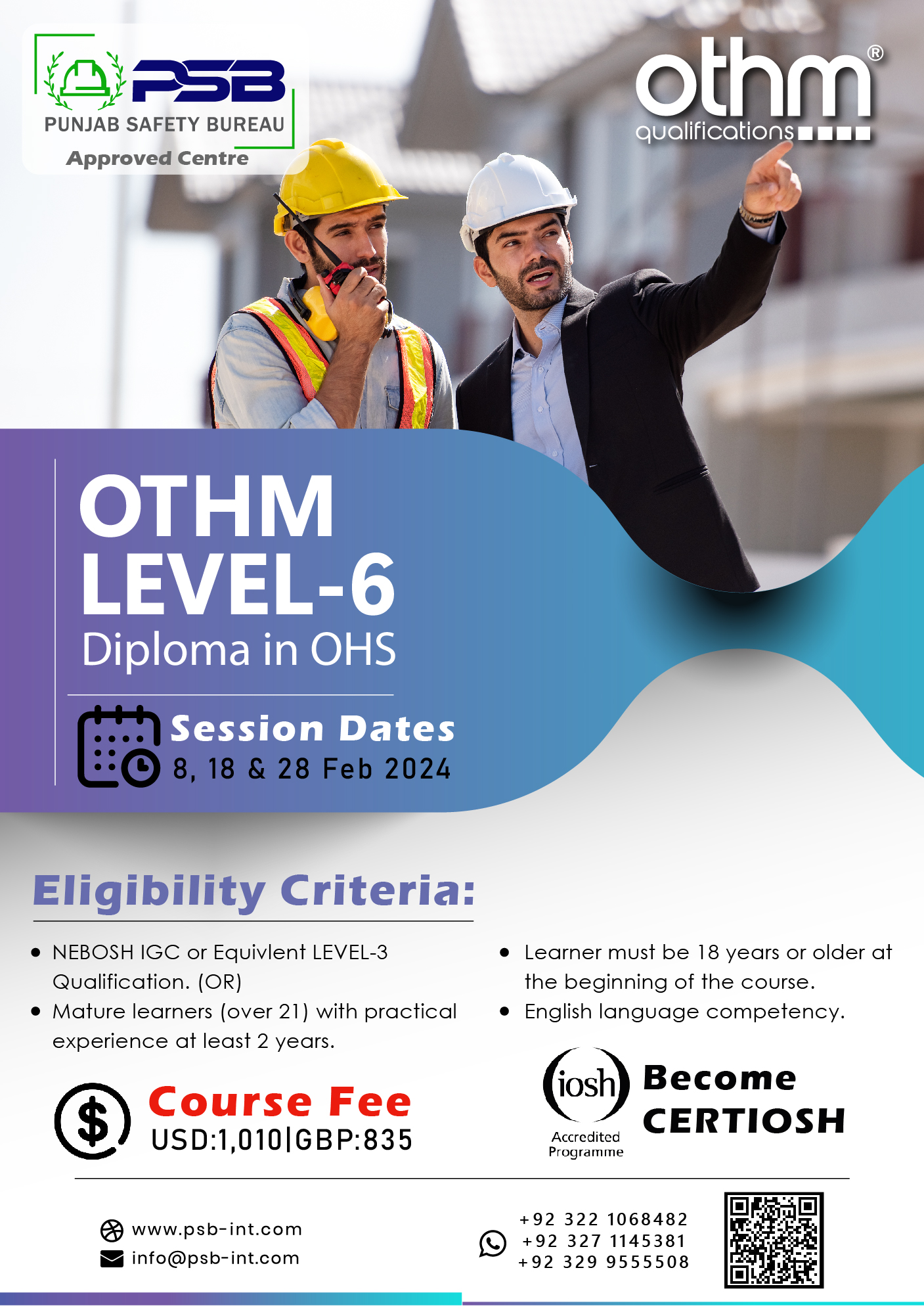 Othm Level 6 Diploma In Occupational Health And Safety Psb 